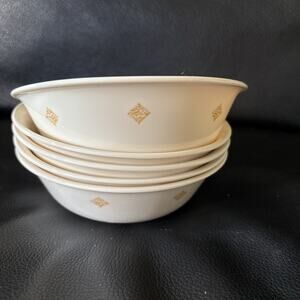 Corelle Mirage Beige Bowls Cereal Soup 6.25" Set of 5 Vintage